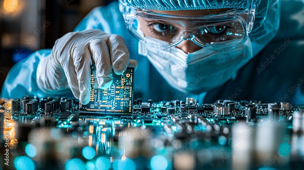 Aufkleber Tech troubleshooting shown with a desktop PC undergoing a virus scan and cleanup Stock Photo with side copy space