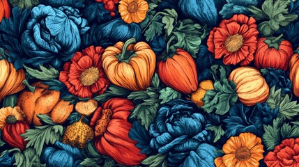 Fototapeta premium Seamless pattern of vegetables