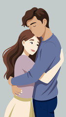 Obraz premium Romantic couple hugging in a loving pose