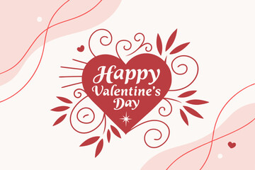 happy valentine day  illustration of a heart