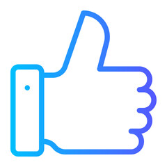 Fototapeta premium thumb up gradient icon