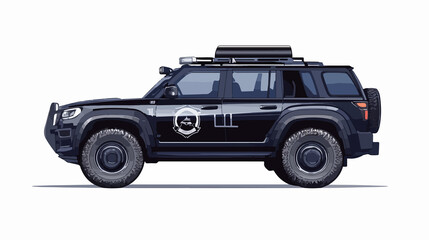 Official Police Car Vector Illustration for Patrol Operations
