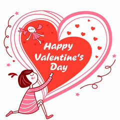 valentine day card with child