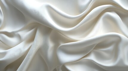 Obraz premium Draped creamy silk fabric, elegant texture, background, design.