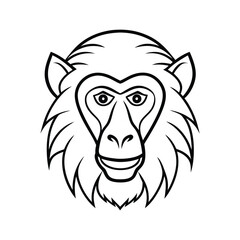 baboon head line art.eps