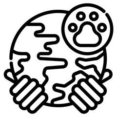 Endangered species. This is a vector single icon with a dashed line style. It is suitable for any purpose, such as website design, mobile app design, logo design, etc.
