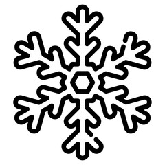 Snowflake. This is a vector single icon with a dashed line style. It is suitable for any purpose, such as website design, mobile app design, logo design, etc.