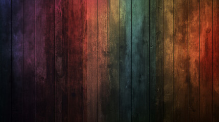 An artistic representation of a wooden plank background features various vibrant colors, creating a visually appealing and textured surface with a modern feel.