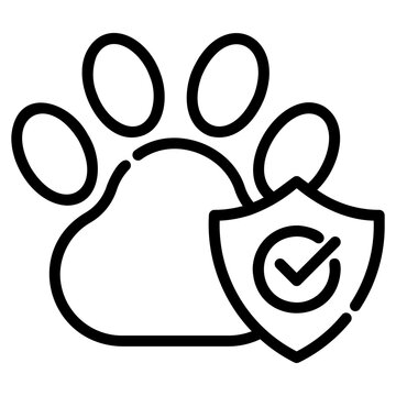 Wildlife protection badge. This is a vector single icon with a dashed line style. It is suitable for any purpose, such as website design, mobile app design, logo design, etc.