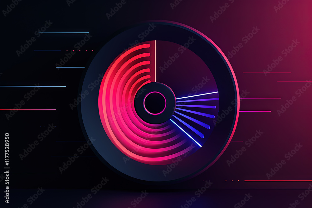 Poster 3D business graph with organized bars and information blocks. Abstract infographic element. Business growth and development to success concepts