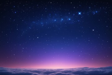 Fototapeta premium starry sky with clouds and stars above the horizon