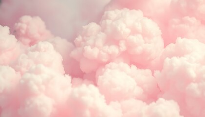 Pink Fluffy Clouds Soft Dreamy Sky Pastel Background
