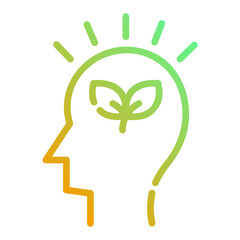 Consciousness. This is a vector single icon with a dashed line gradient style. It is suitable for any purpose, such as website design, mobile app design, logo design, etc.