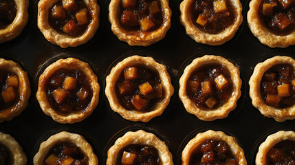 Mince pies filled with spiced fruit mixture