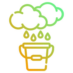 Rainwater harvesting. This is a vector single icon with a dashed line gradient style. It is suitable for any purpose, such as website design, mobile app design, logo design, etc.