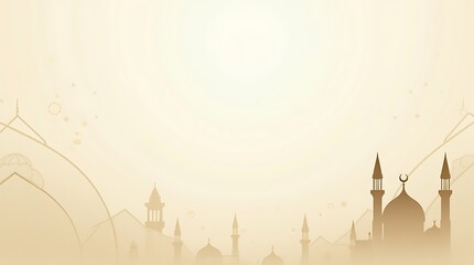 Serene Islamic Cityscape: A Golden Dawn