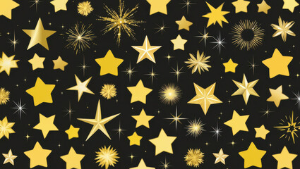 Shimmering Stars on Black.