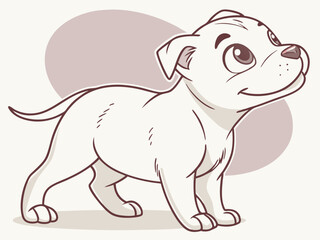 Detailed adorable pitbull illustration
