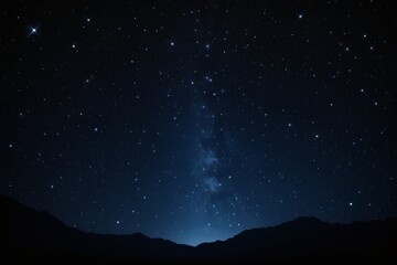 starry night sky with a mountain range and a milky - like star