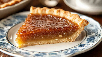Treacle tart with a golden syrup filling