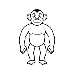 Fototapeta premium monkey line art.eps