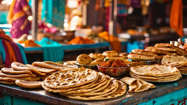  
delicious indelicious, indian, flatbreads, an open, street market, market, india, sale, counter, chandni chowk, mumbai, bread, food, traditional, favor, healthy, pdian flatbreads at street market


