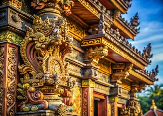 Obraz premium Majestic Puri Agung Karangasem Palace, Bali, Indonesia - January 2017: A stunning architectural detail stock photo.
