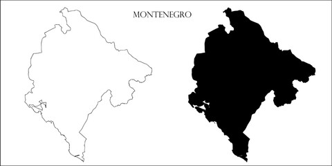 Montenegro Blank Map, Montenegro Map Outline Vector Images