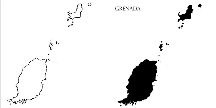 Grenada Blank Map, Grenada Map Outline Vector Images
