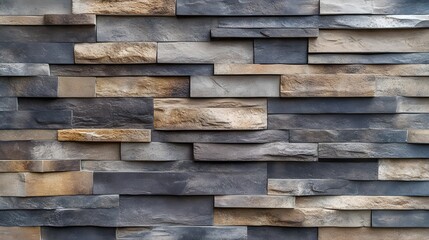 Textured Stone Wall with Varied Earthy Tones and Natural Patterns