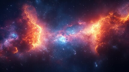 Fototapeta premium Galaxy and neurons overlap, representing intricate connections