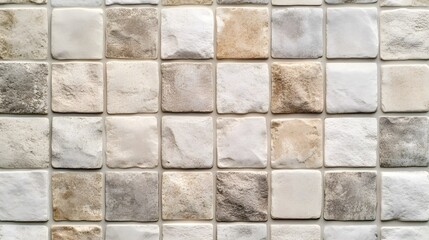 Naklejka premium Textured Square Tiles in Neutral Tones for Modern Interiors