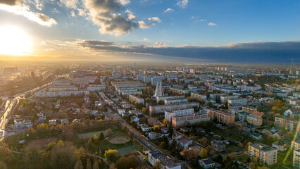 Fototapeta premium View from above the city of Kalisz, Poland