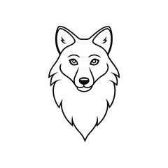wolf head line art.eps