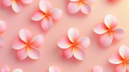 Obraz premium Tropical Pink Plumeria, Frangipani pattern (background) - Asian flower.