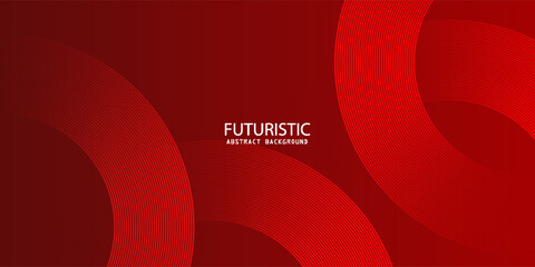 Abstract red background with glowing curve lines. Modern shiny red gradient geometric circle lines pattern. Futuristic concept. Suit for banner, brochure, poster, presentation, cover, website