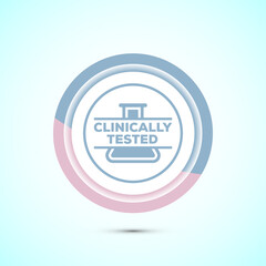 Clinically tested icon design illustration, Clinically proven label sign, Pastel Color Button Design