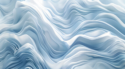 Obraz premium Soft blue waves undulate gracefully, creating a tranquil and serene atmosphere in a minimalist design