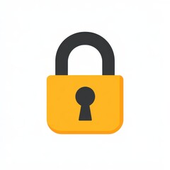 A vibrant yellow padlock graphic symbolizing security and protection.