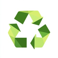 Obraz premium Stylized green recycling symbol representing sustainability and eco-friendliness.