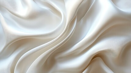 Obraz premium Draped ivory silk fabric texture background.