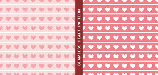 Seamless vector heart pattern. The neatly arranged heart elements are bordered by lines to form a beautiful pattern