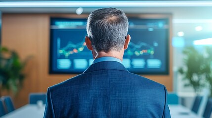 Business meeting analysis corporate office visual data presentation modern environment professional viewpoint strategic insights