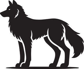 Running fox silhouette vector