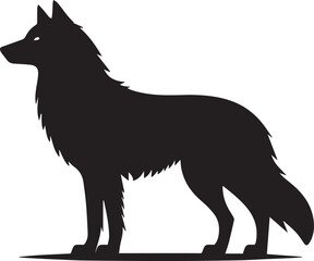 Running fox silhouette vector