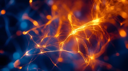 Exploring neural networks dynamic connections in a digital environment abstract visualization close-up technology concept