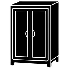 Wardrobe Silhouette Icon. Vector illustration 