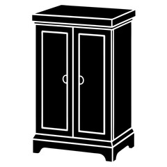 Wardrobe Silhouette Icon. Vector illustration 