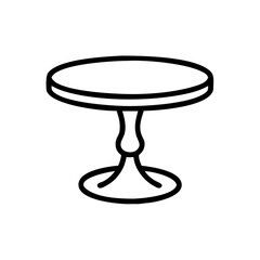 Round Table Line Icon