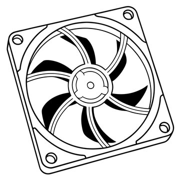recommend clip art: Computer Cooling Fan Line Art
